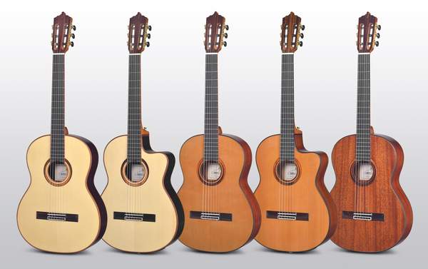 Die neue Artesano-Serie Nuevo umfasst 3 rein akustische Modelle und 2 Modelle, die mit Pickups ausgestattet sind.